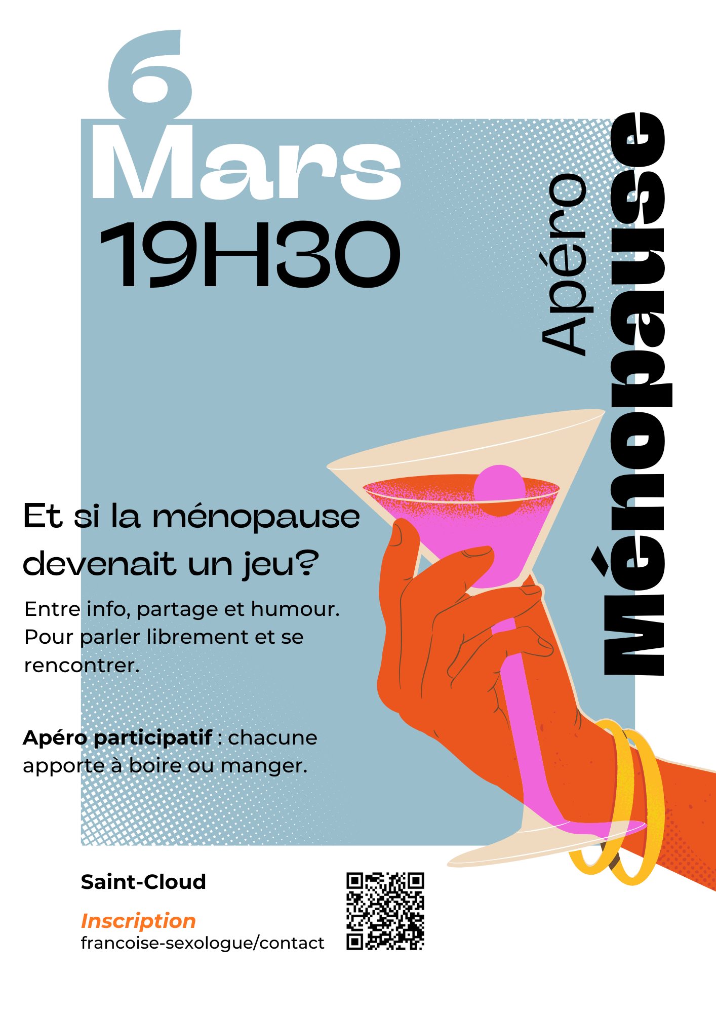 Apéro Ménopause affiche Débat autour de la ménopause